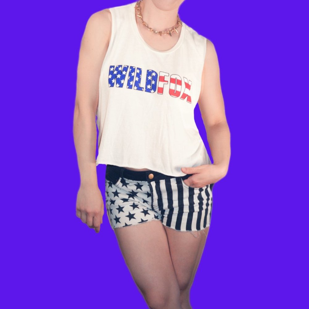 Wildfox Patriotic American Fox Muscle Tank